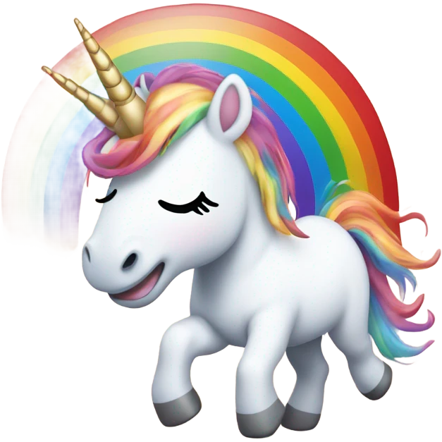 Unicorn dancing under rainbow  emoji