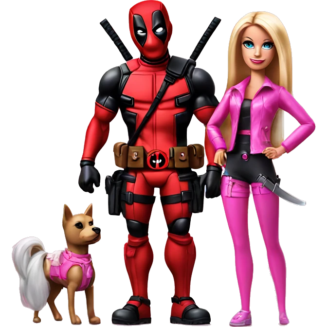 Deadpool  and barbie emoji