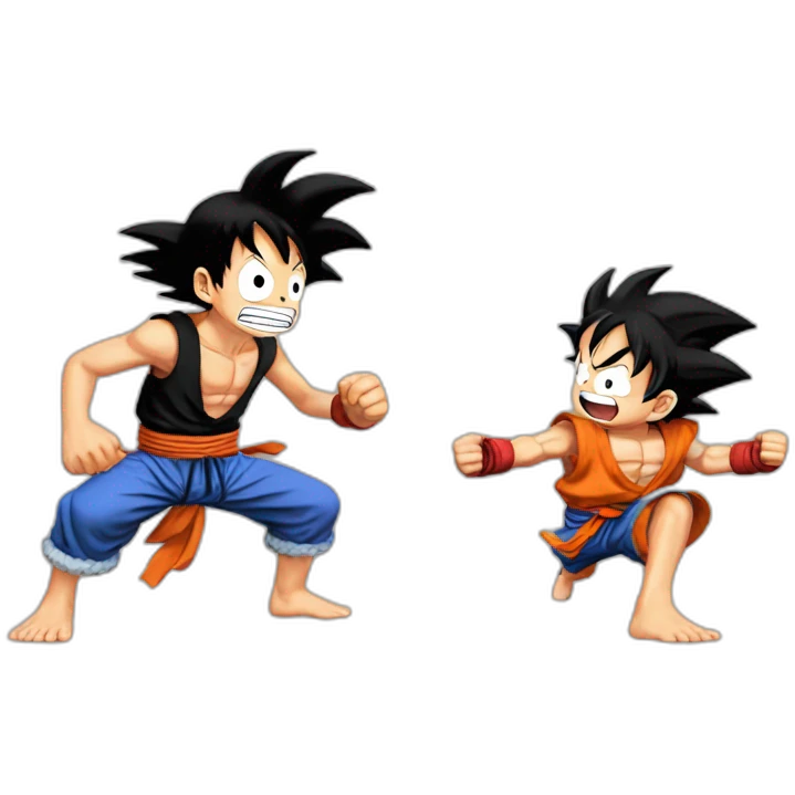 Luffy et son Goku qui se batte emoji