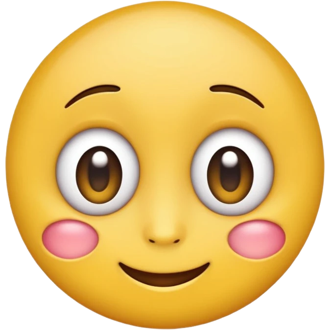 A round yellow emoji face with big eyes, a small smile, and a drop of drool coming from its mouth, in the style of modern phone emojis, clean vector design, flat shading, centered on a plain white background. emoji