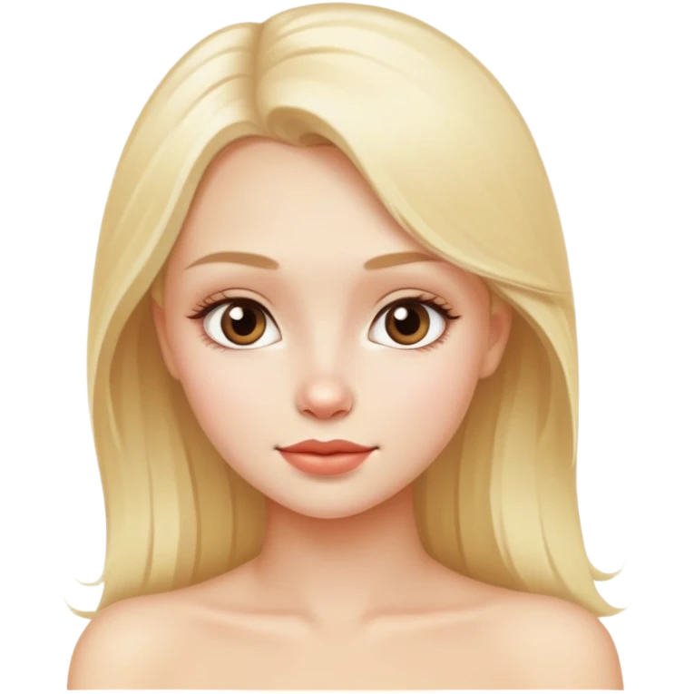 Beautiful girl blonde, skin color white, Russian appearance and high. Naked, without clothes. emoji
