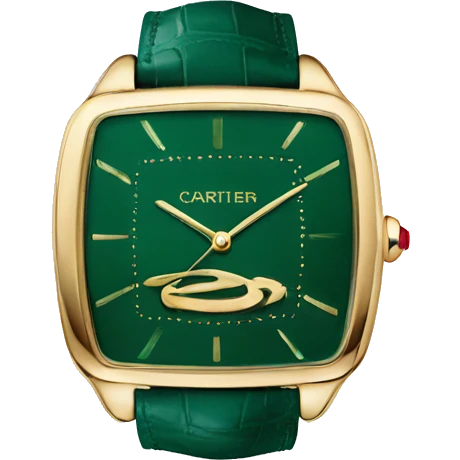 Dark green with gold details cartier watch  emoji