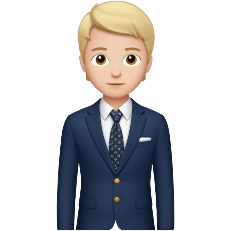 Young man, tailored trousers, a crisp button-down shirt, a blazer, and tie

 emoji