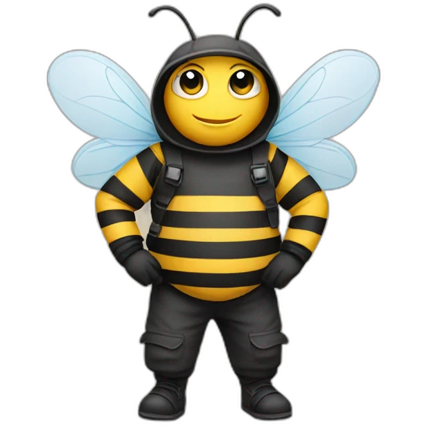 A bee wearing trousers emoji