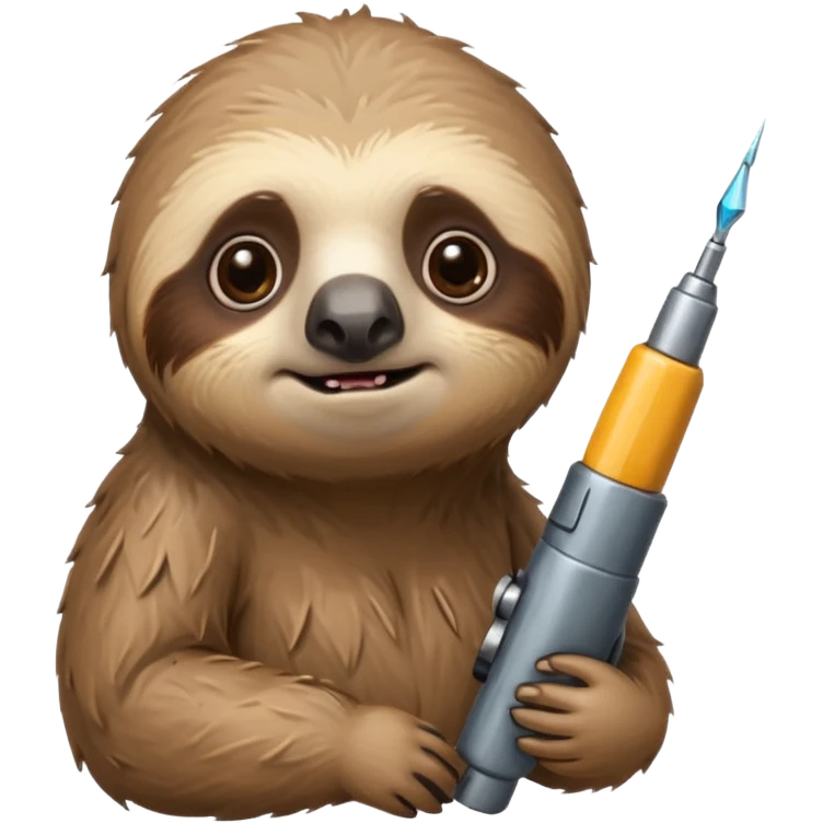 грустный ленивец с перфоратором  emoji