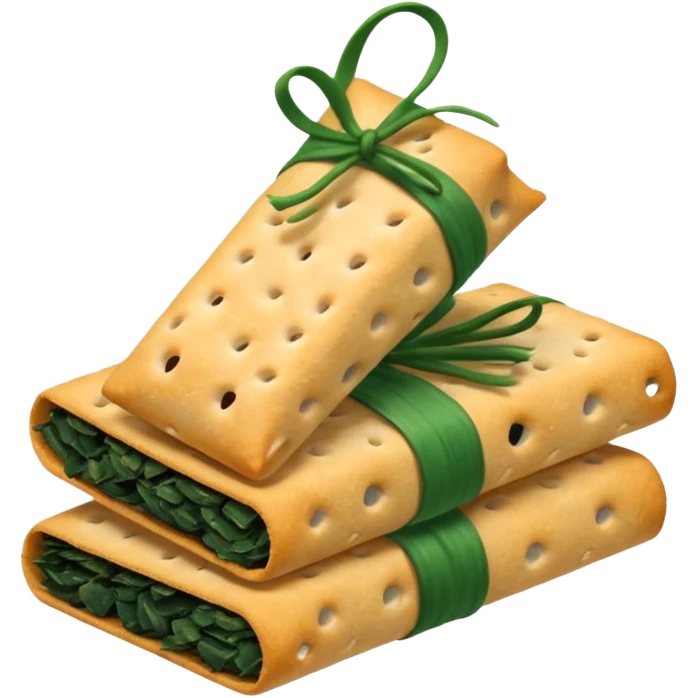 Crackers wrapped with seaweed  emoji
