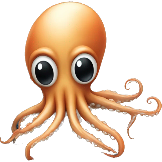 Squid playing on a computer  emoji