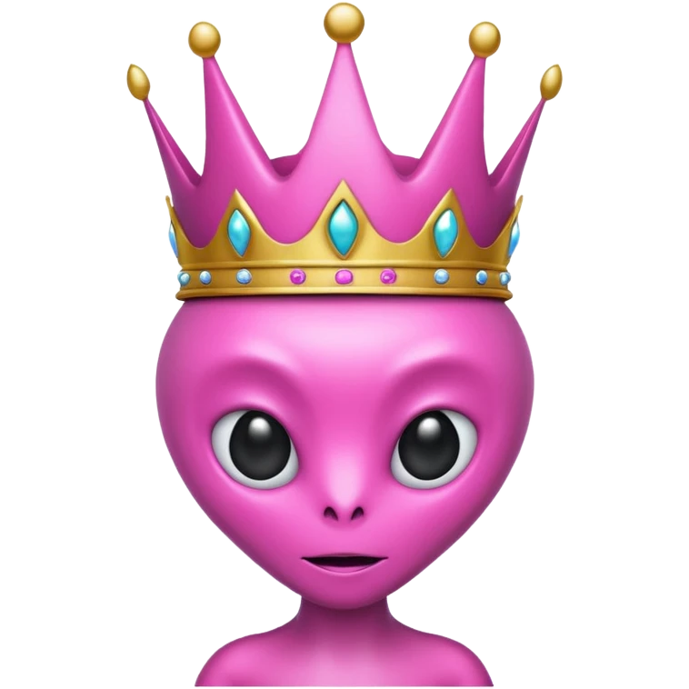 pink alien with crown emoji