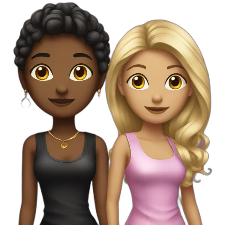two. Girls in nightclub. emoji