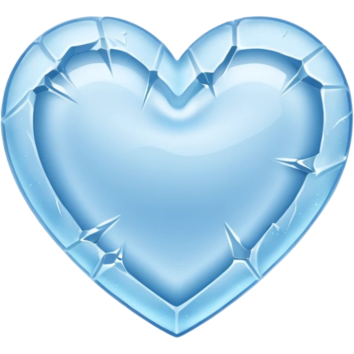 a flat heart that appears to be chiseled from a block of ice. Frost seems to grow on it emoji