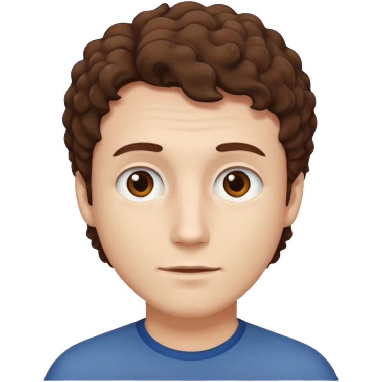 Create an emoji of a man with white skin and short brown but slightly curly hair emoji