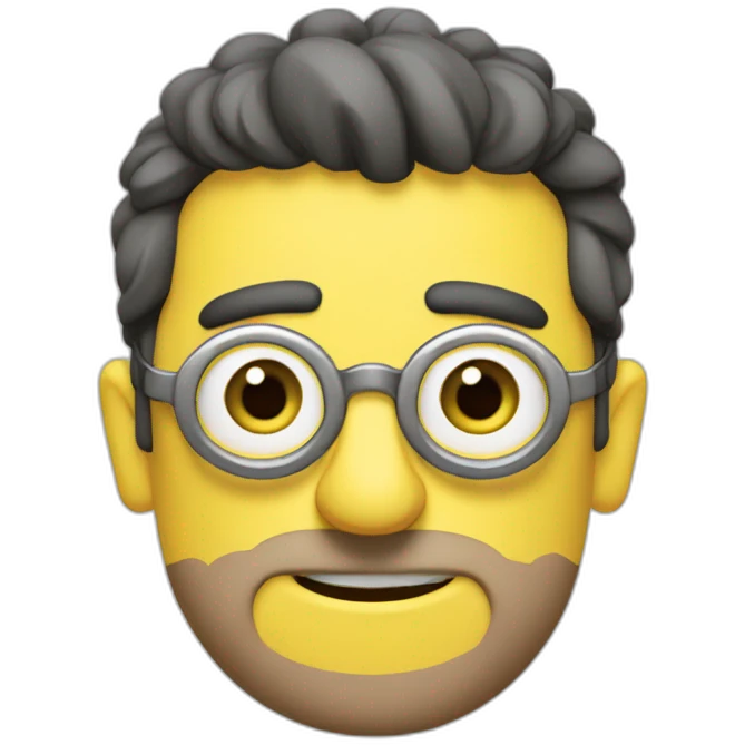 Minion sin pelo  sin gafas y barba blanca emoji