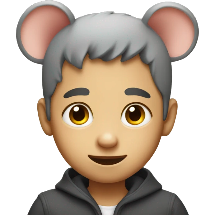 kid with rat ears holding an ipad emoji