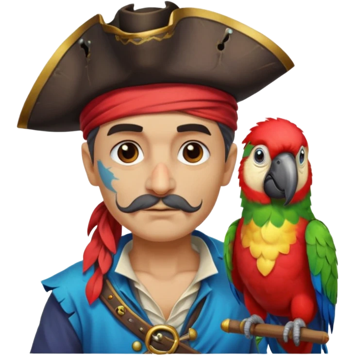 pirate and parrot emoji