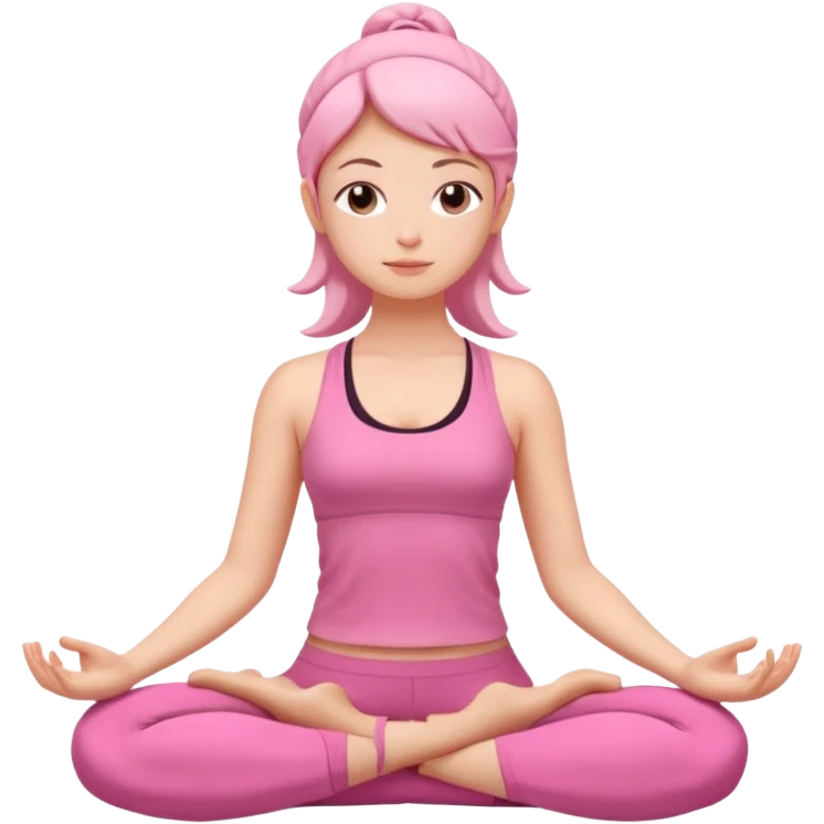 girl meditating with pink yoga set  emoji