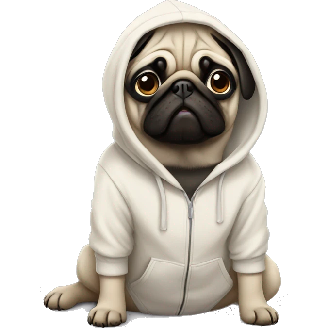 Pug in hoodie emoji