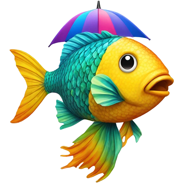 Fish with an umbrella  emoji