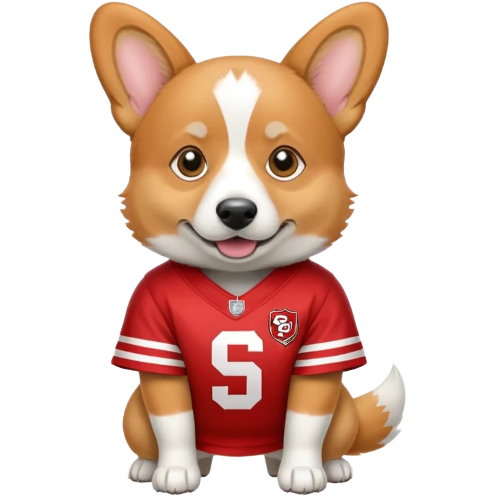 Corgi in SF forty-niner Jersey emoji