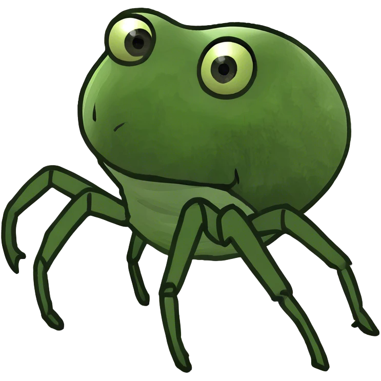 Green spider emoji