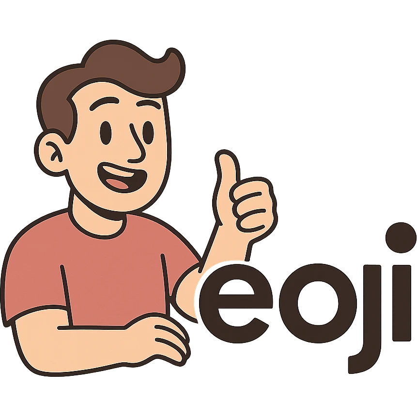 modern logo featuring the word 'eoji', clean and minimal, bold sans-serif font, simple geometric shapes, flat design, suitable for tech branding emoji