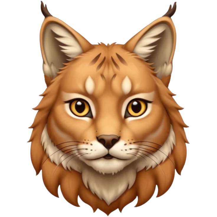 A high-resolution photo-realistic digital illustration of a majestic lynx, chesdt upward  emoji