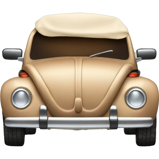 brown vw beetle with beige roof  emoji