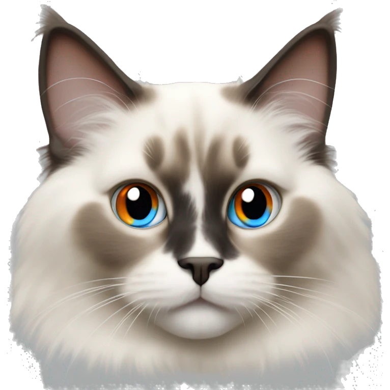 Ragdoll cat with blue eyes and orange ears  emoji