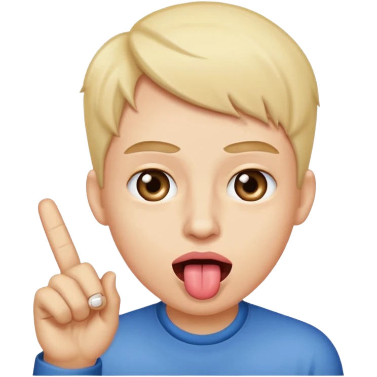 Tongue out middle finger eye roll emoji