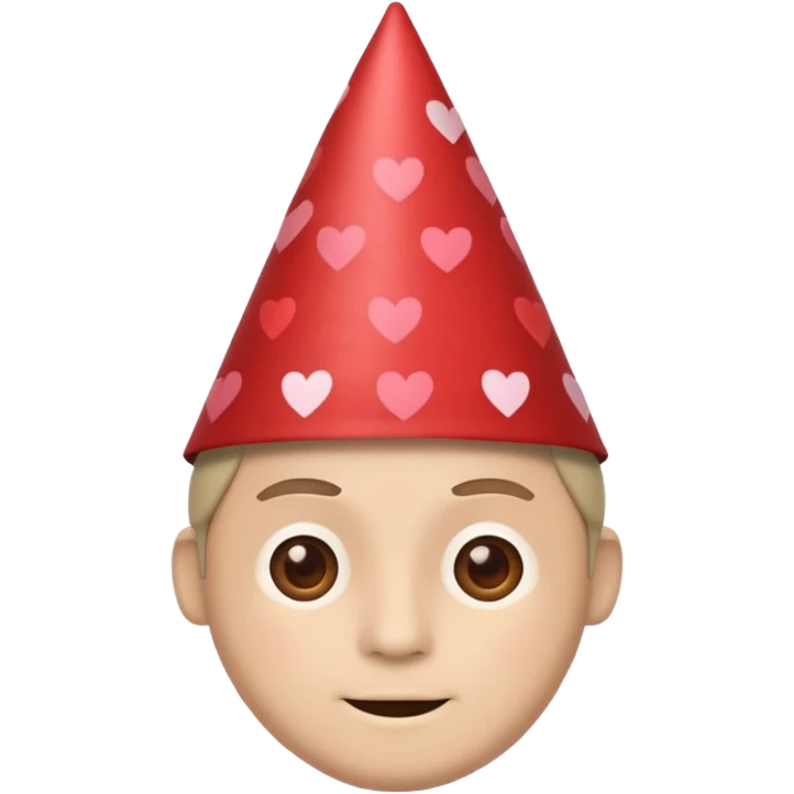 Man wearing a part hat with heart eyes emoji
