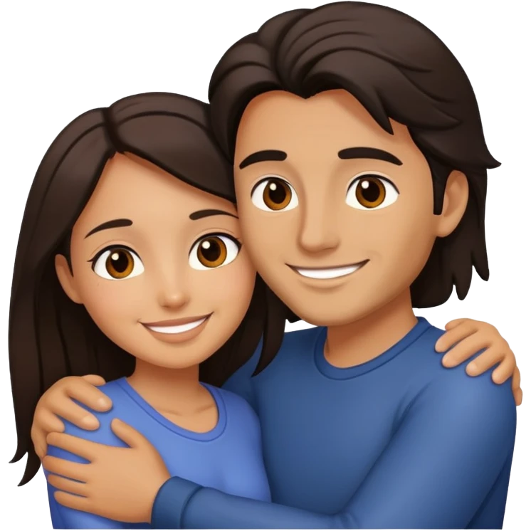 couple hug with warm smiles emoji