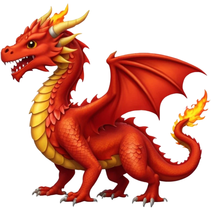 a red wales dragon with breathing fire emoji