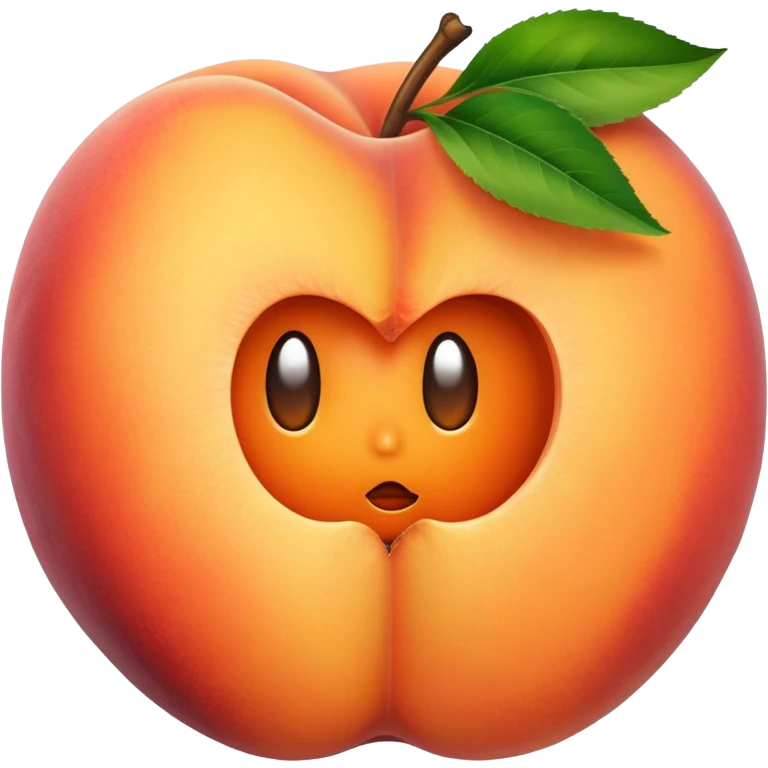 A peach with a hole in it emoji
