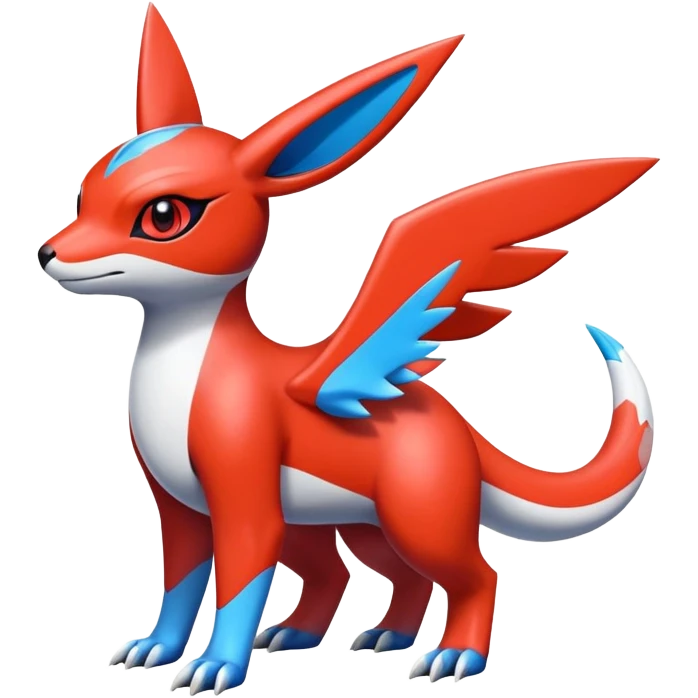  Cute Shiny Exotic Colorful Guilmon-Latias-Koraidon-Umbreon-Fakémon-hybrid-creature (full body)  emoji
