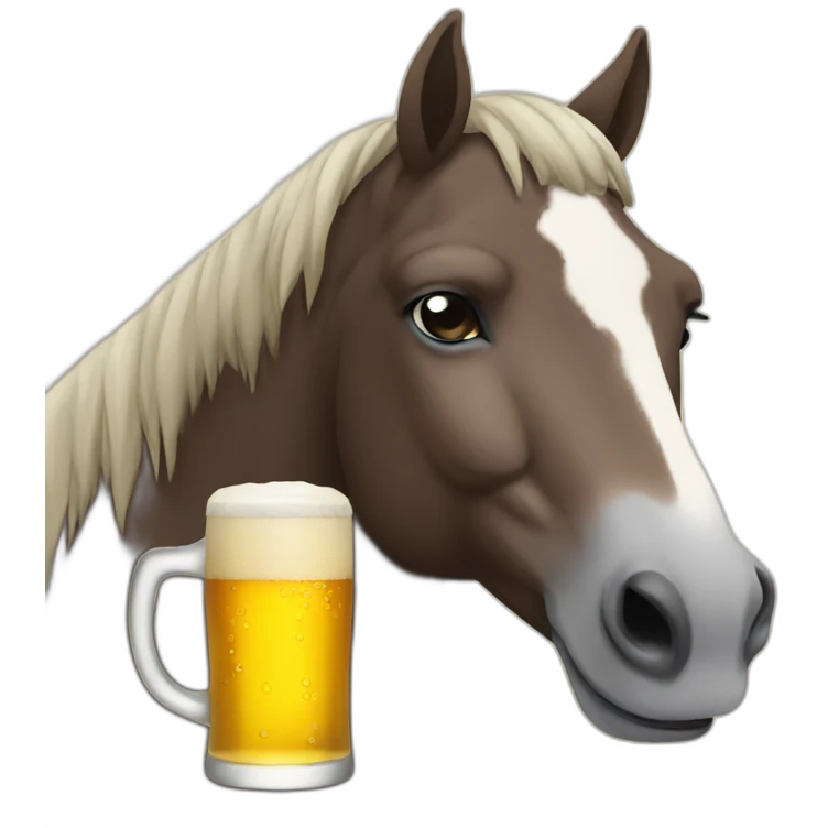 Horse drinking beer emoji