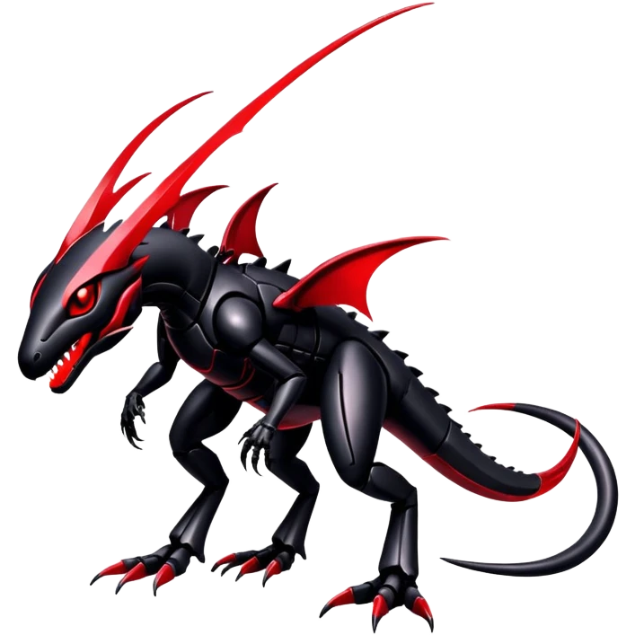 Shiny Exotic Edgy Badass Gothic Cool epic Futuristic Salandit-Genesect-Koraidon-Fakémon-hybrid-creature (full body)  emoji