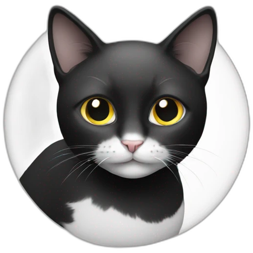 Cat black and white emoji