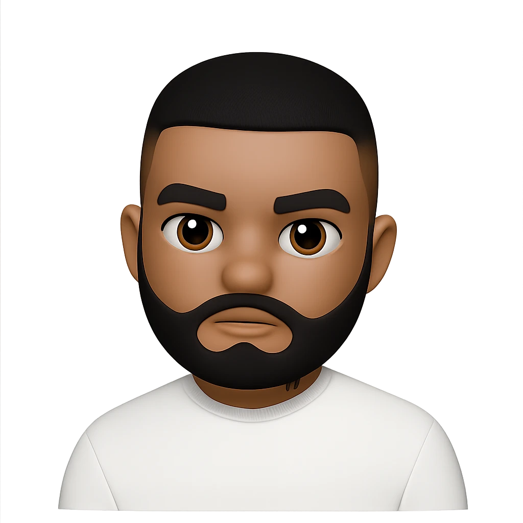 Convert this photo to a 3D emoji in Apple style, closely resembling the original person, with smooth features and expressive face, no background. The style should emulate Apple's 3D emoji look with smooth and expressive features. emoji
