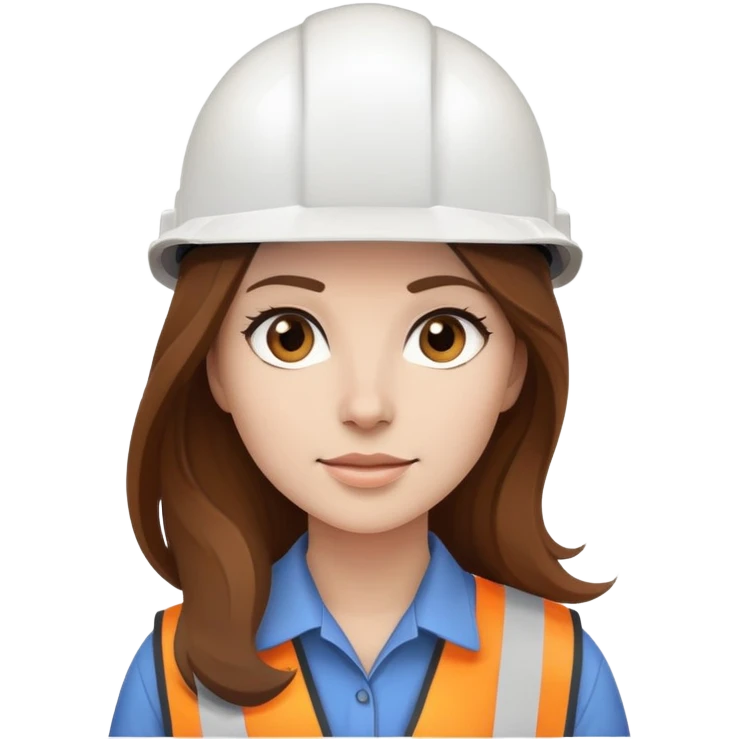 Female engineer with white safety helmet and long hair emoji