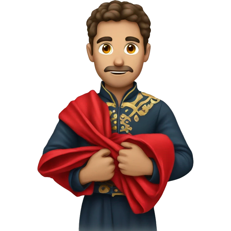 torero with a red blanket in hands emoji