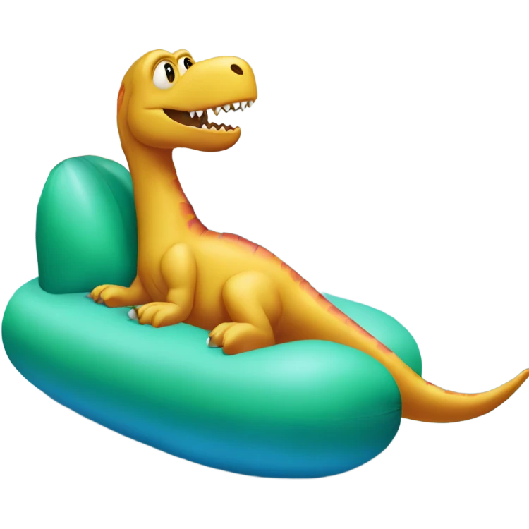 Dinosaur on a pool float emoji