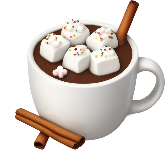 Hot chocolate with marshmallows Christmas themed  emoji