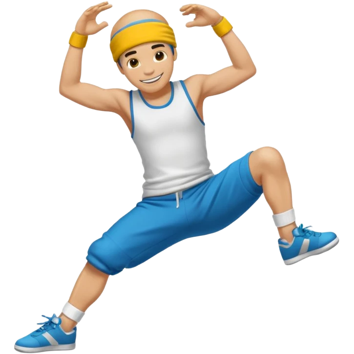 Break Dancing Yellow skin Man On The Floor  emoji