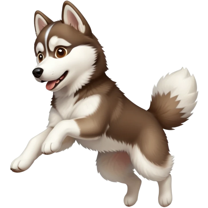husky dog jumping in the air emoji