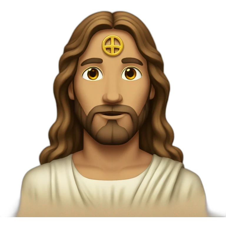 Jesus with face tats peace sign emoji