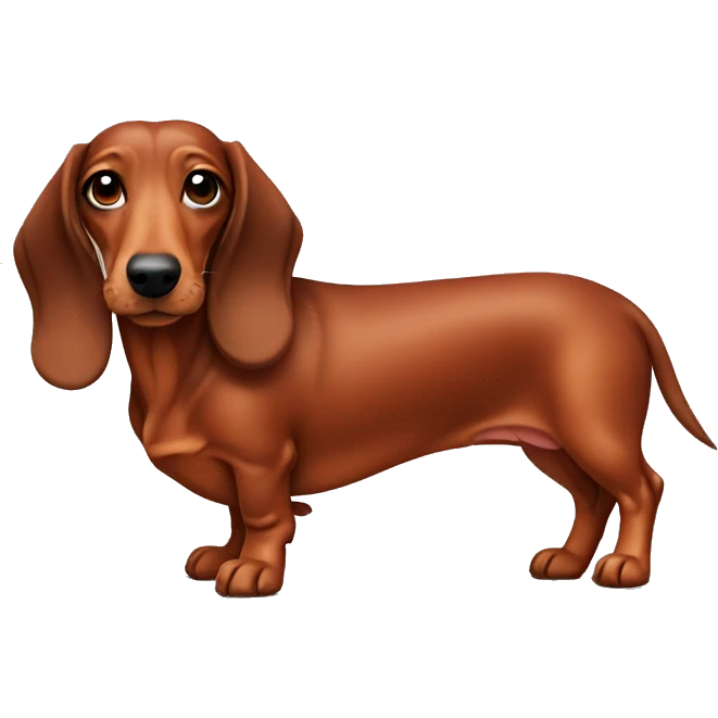 Shaded red dachshund emoji