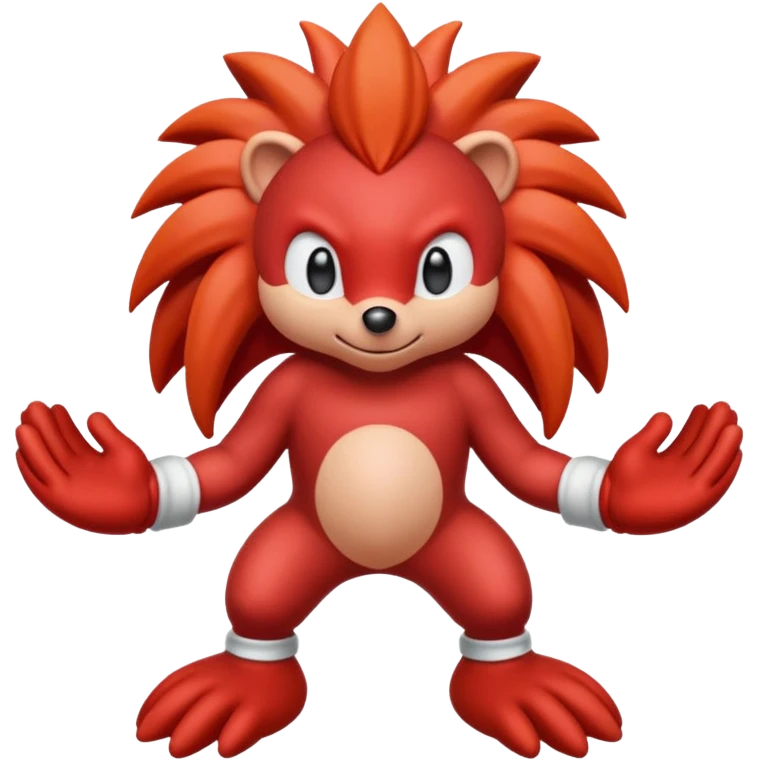 Sonic the hedgehogs friend knuckles a red animal with peach arms and white gloves emoji