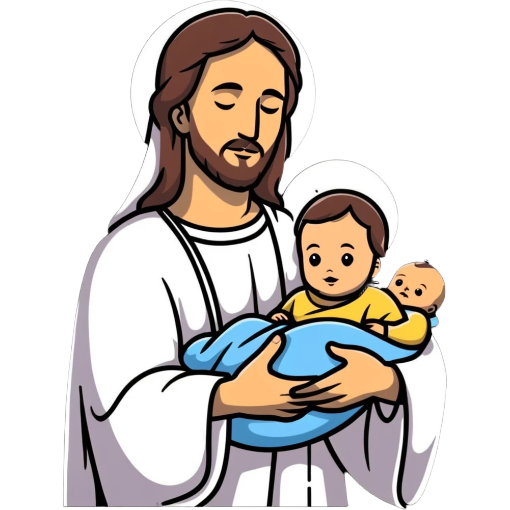 Jesus holding baby boy emoji