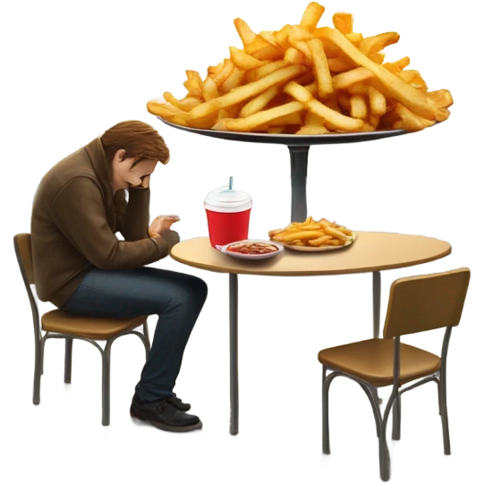 Waiting for van with fries  emoji