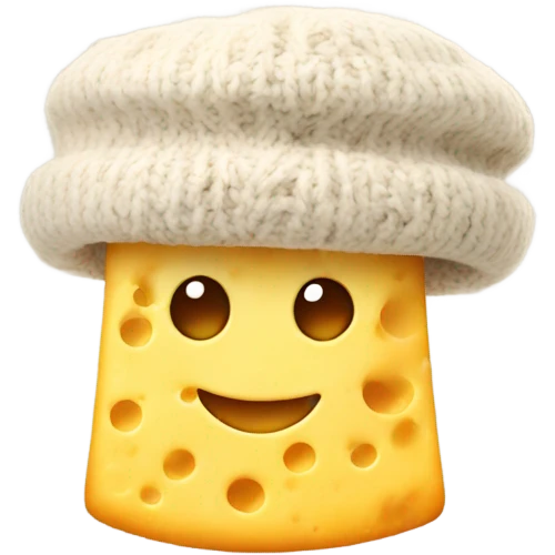 Cheese in a wool hat dancing  emoji