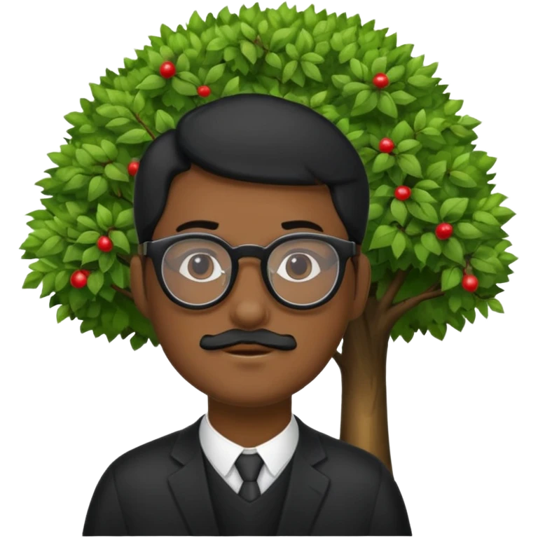 Une souche d'arbre avec un homme noir à lunette emoji